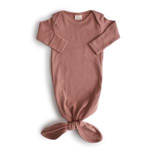 Mushie Ribbed Knotted Baby Gown Cedar